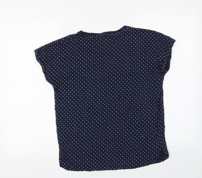 Nutmeg Womens Blue Polka Dot  Top Pyjama Top Size 8