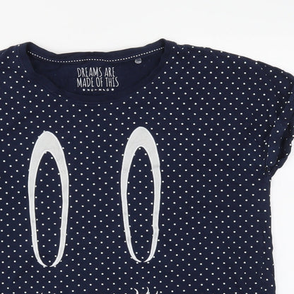 Nutmeg Womens Blue Polka Dot  Top Pyjama Top Size 8