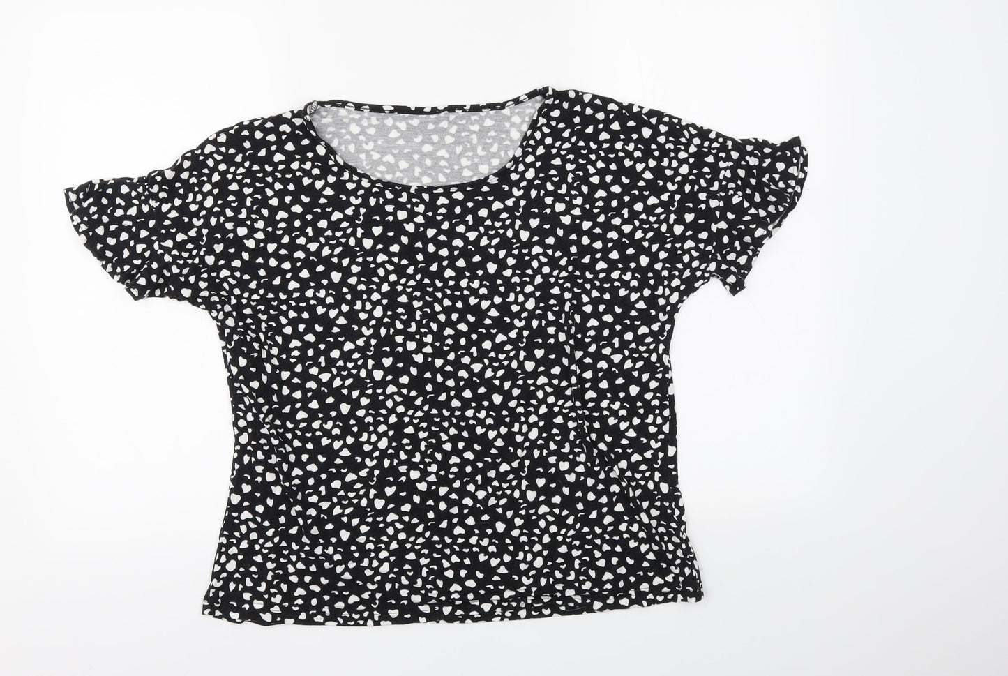 George Womens Black Polka Dot  Basic Blouse Size 14