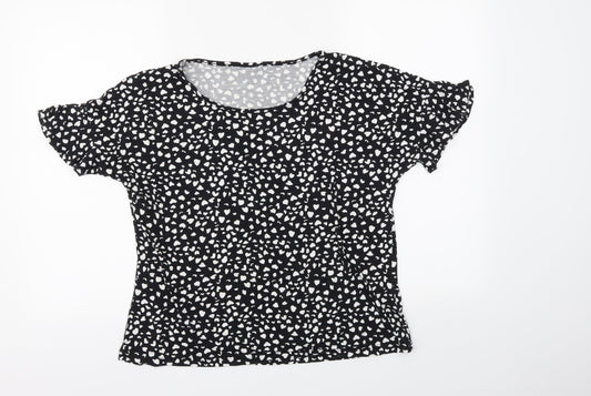 George Womens Black Polka Dot  Basic Blouse Size 14