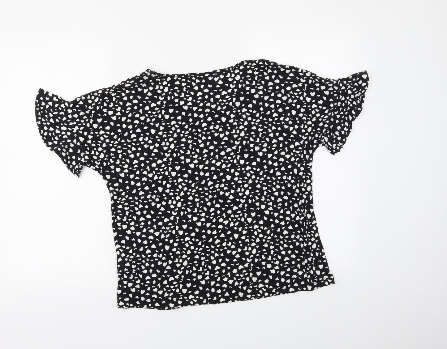 George Womens Black Polka Dot  Basic Blouse Size 14