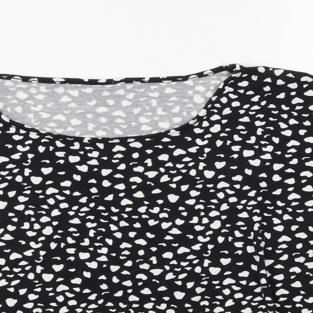 George Womens Black Polka Dot  Basic Blouse Size 14