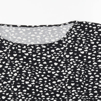 George Womens Black Polka Dot  Basic Blouse Size 14