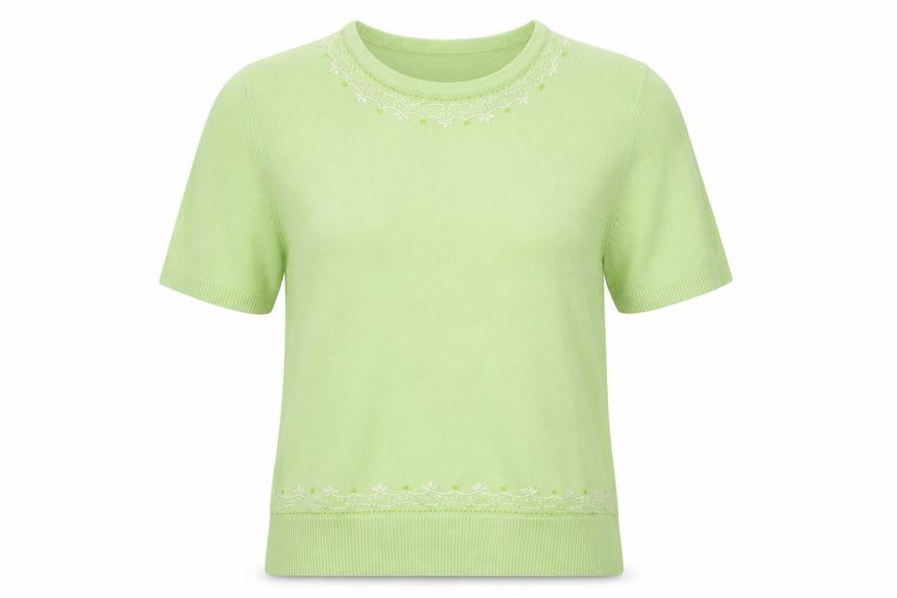 Bonmarché Womens Green Floral Pullover Jumper Size M