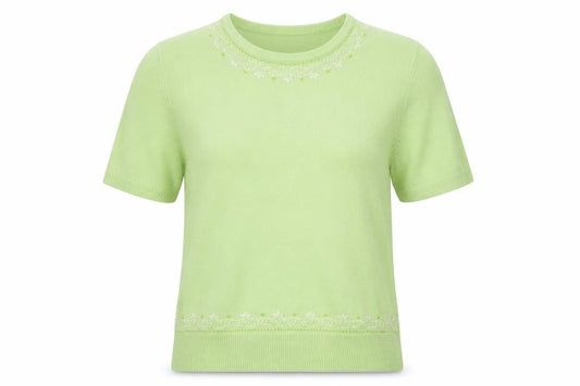 Bonmarché Womens Green Floral Pullover Jumper Size M
