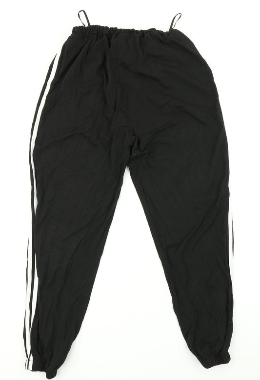 SheIn Womens Black Striped  Jogger Trousers Size M L28 in