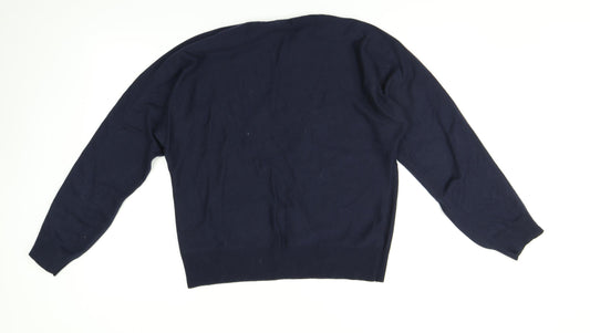 M&Co Womens Blue Striped  Pullover Jumper Size 12