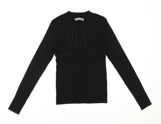 Womens UK Size S Oasis Black Pullover Jumper