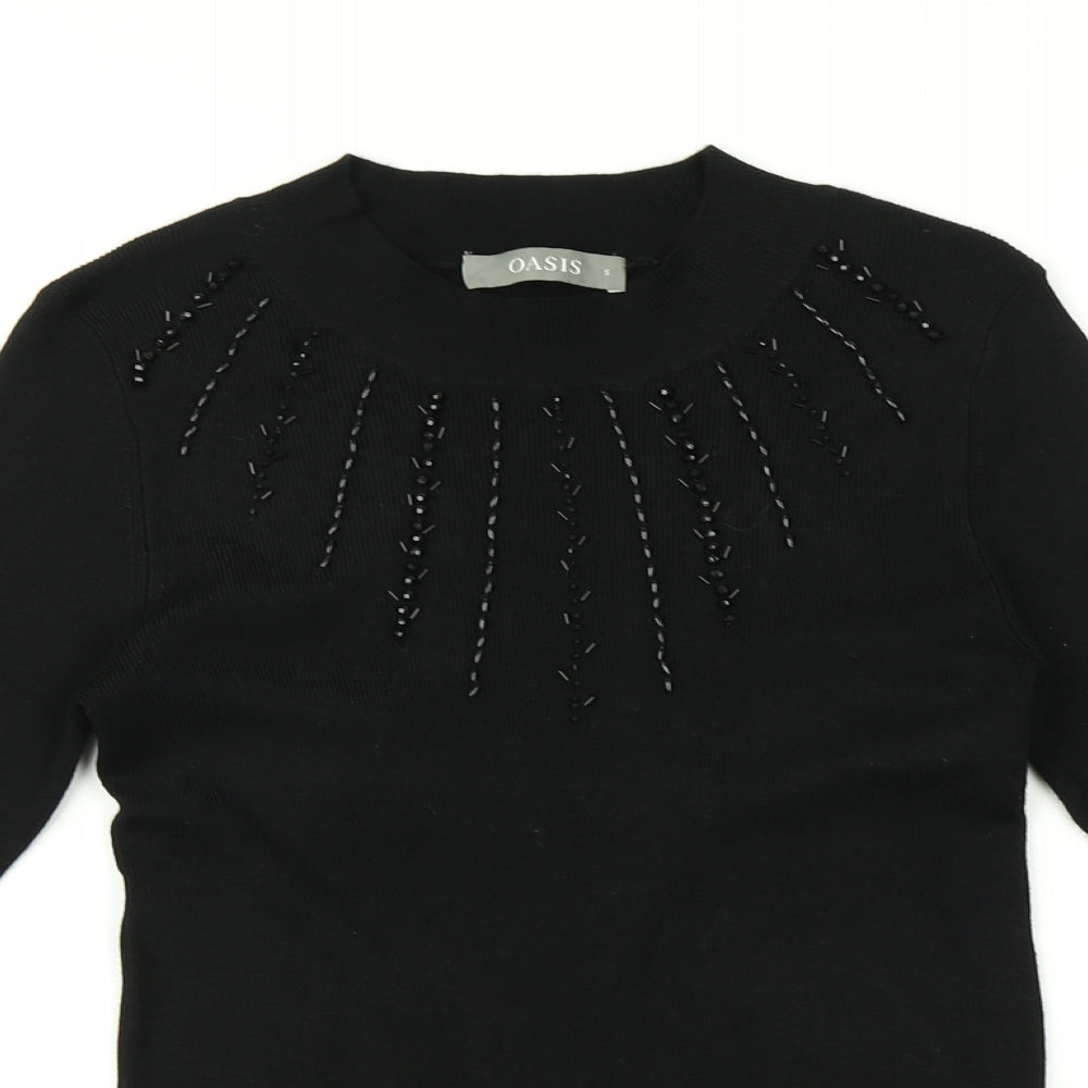 Womens UK Size S Oasis Black Pullover Jumper
