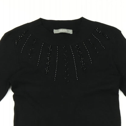 Womens UK Size S Oasis Black Pullover Jumper