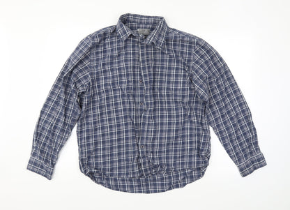 Mens UK Size L M&S Blue  Button-Up Long Sleeve Casual Shirt