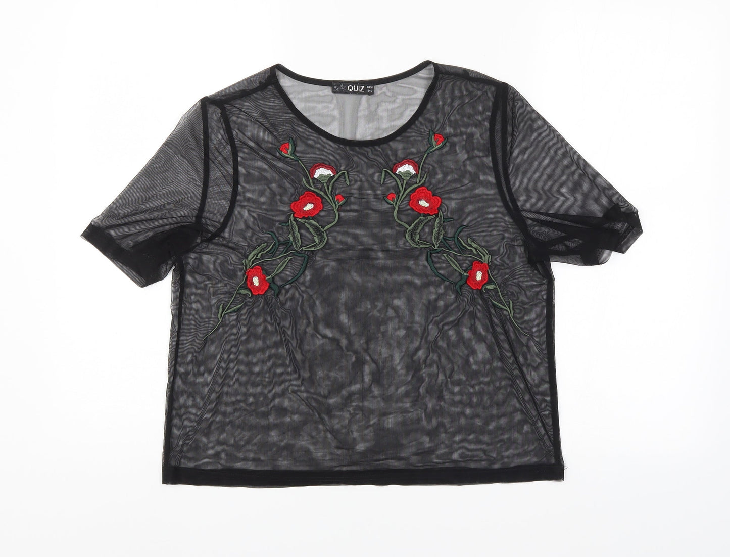 Womens UK Size 12 Quiz Black Basic Blouse