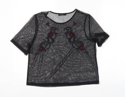 Womens UK Size 12 Quiz Black Basic Blouse
