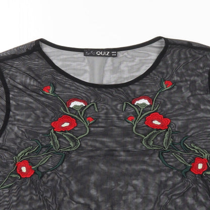 Womens UK Size 12 Quiz Black Basic Blouse