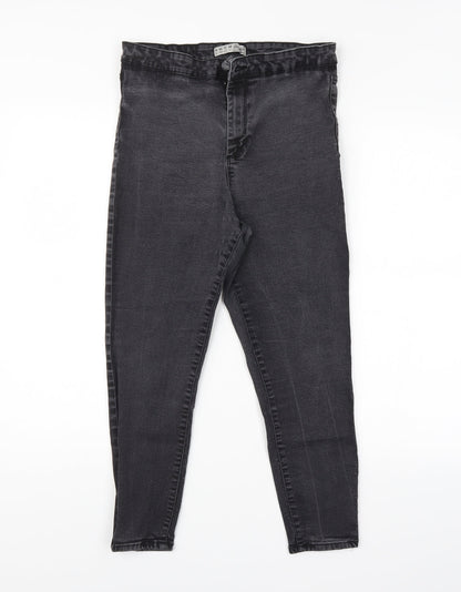 Denim Co. Womens Grey   Straight Jeans Size 16 L24 in