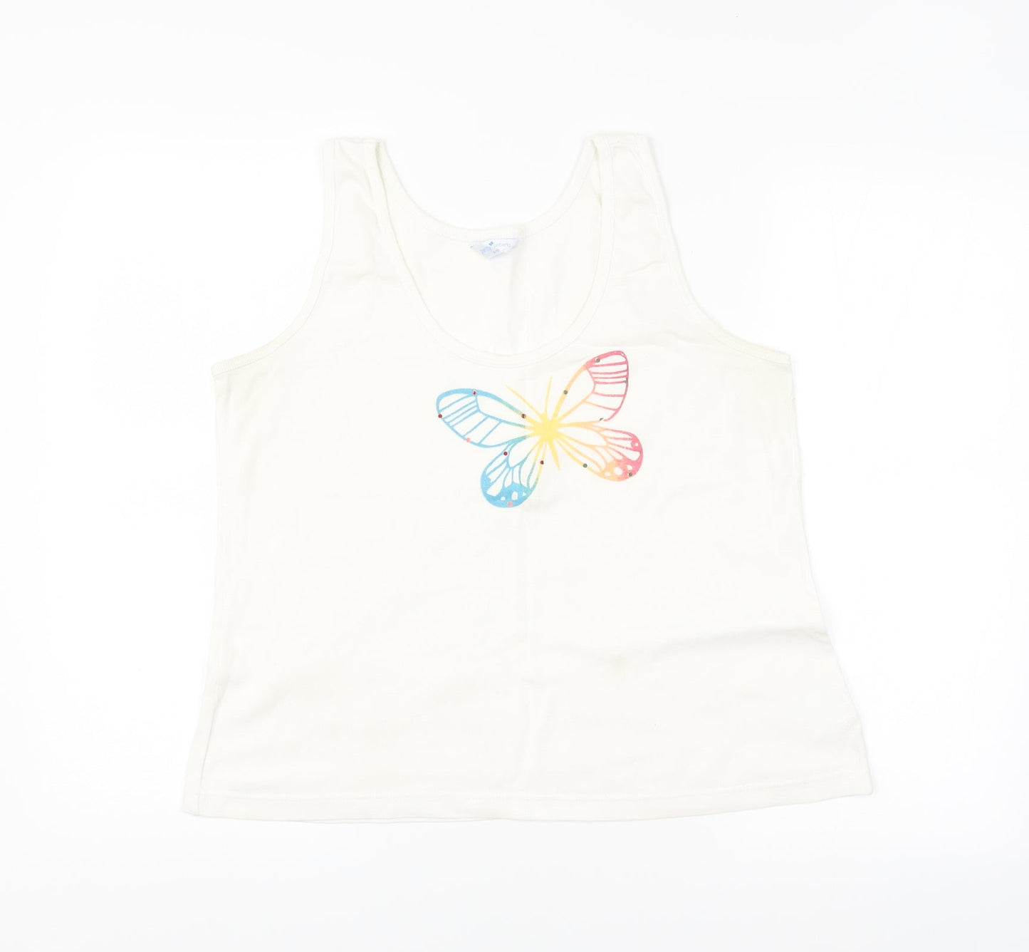 Womens UK Size 16 Pretty Secrets White Basic Tank