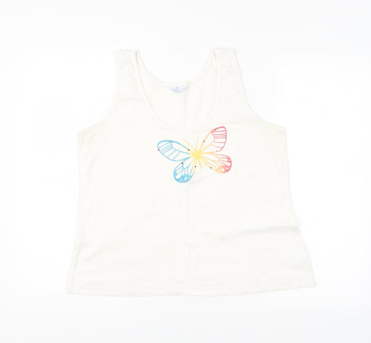 Womens UK Size 16 Pretty Secrets White Basic Tank
