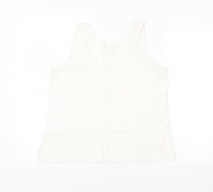 Womens UK Size 16 Pretty Secrets White Basic Tank
