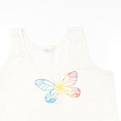 Womens UK Size 16 Pretty Secrets White Basic Tank