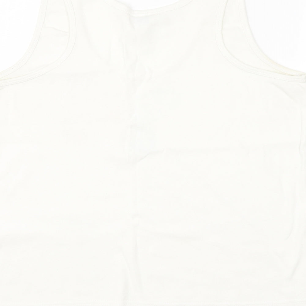 Womens UK Size 16 Pretty Secrets White Basic Tank