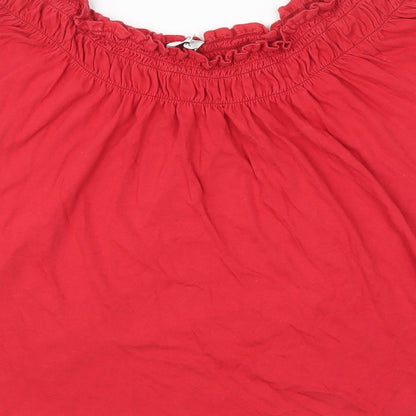 Look Womens Red   Basic Blouse Size 16