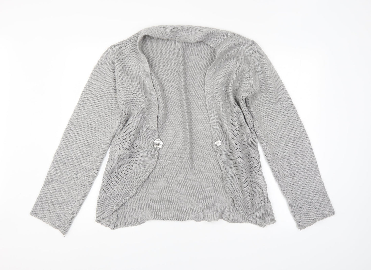 Womens UK Size 16 Preworn Grey Cardigan Jumper
