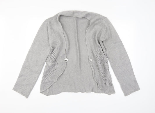 Womens UK Size 16 Preworn Grey Cardigan Jumper