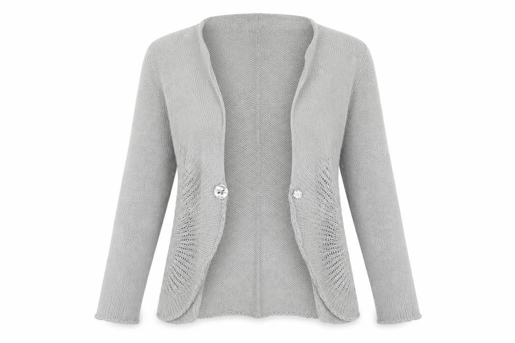 Womens UK Size 16 Preworn Grey Cardigan Jumper