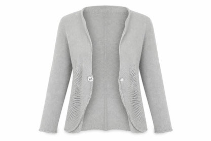 Womens UK Size 16 Preworn Grey Cardigan Jumper
