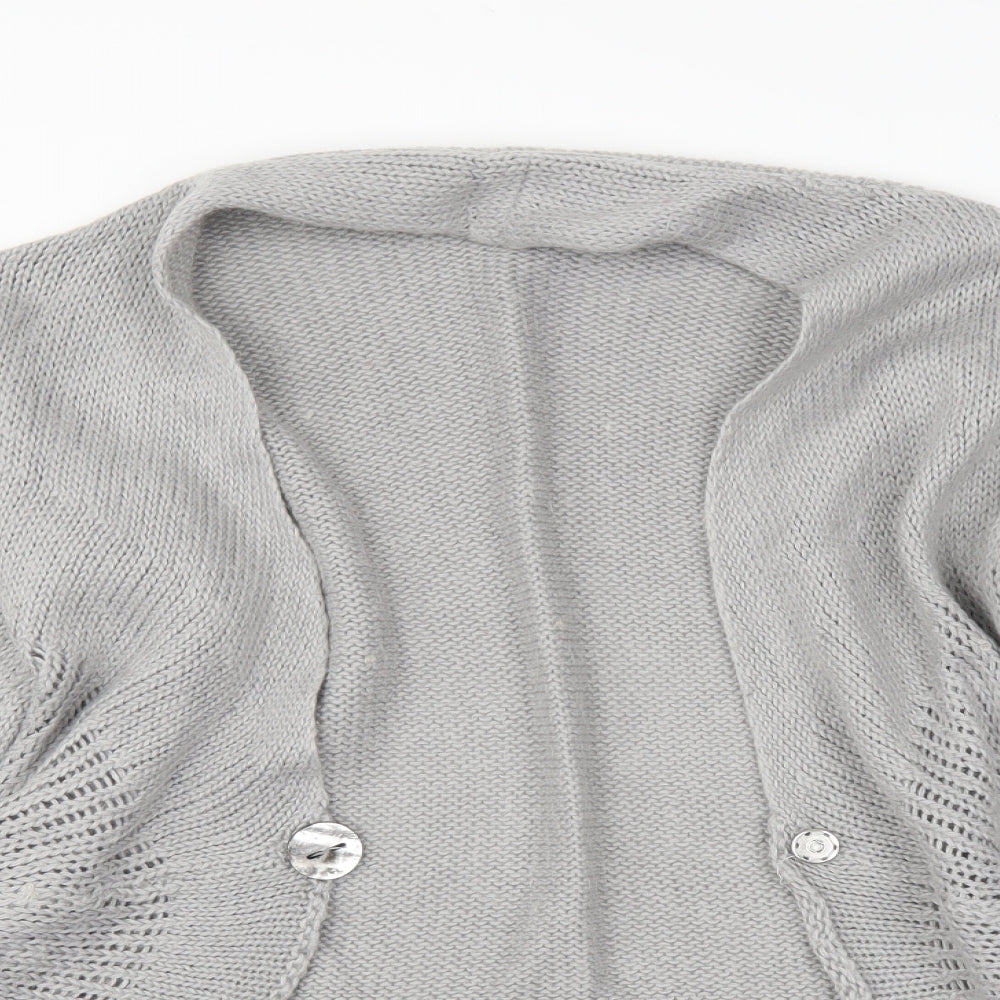 Womens UK Size 16 Preworn Grey Cardigan Jumper