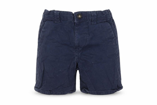 Front view of Denim Co. boys’ blue chino shorts, size 3-4, years
