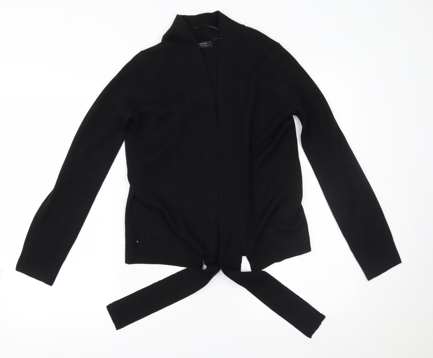 Womens UK Size S Papaya Black Cardigan Jumper
