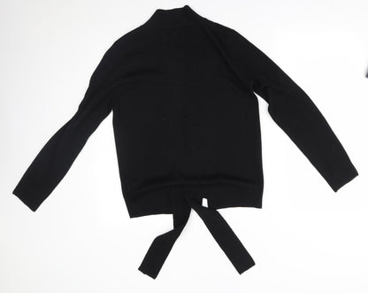 Womens UK Size S Papaya Black Cardigan Jumper
