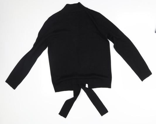 Womens UK Size S Papaya Black Cardigan Jumper