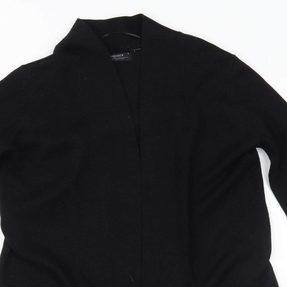 Womens UK Size S Papaya Black Cardigan Jumper