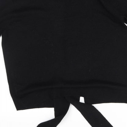 Womens UK Size S Papaya Black Cardigan Jumper