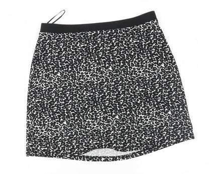 George Womens Black Animal Print  A-Line Skirt Size 10
