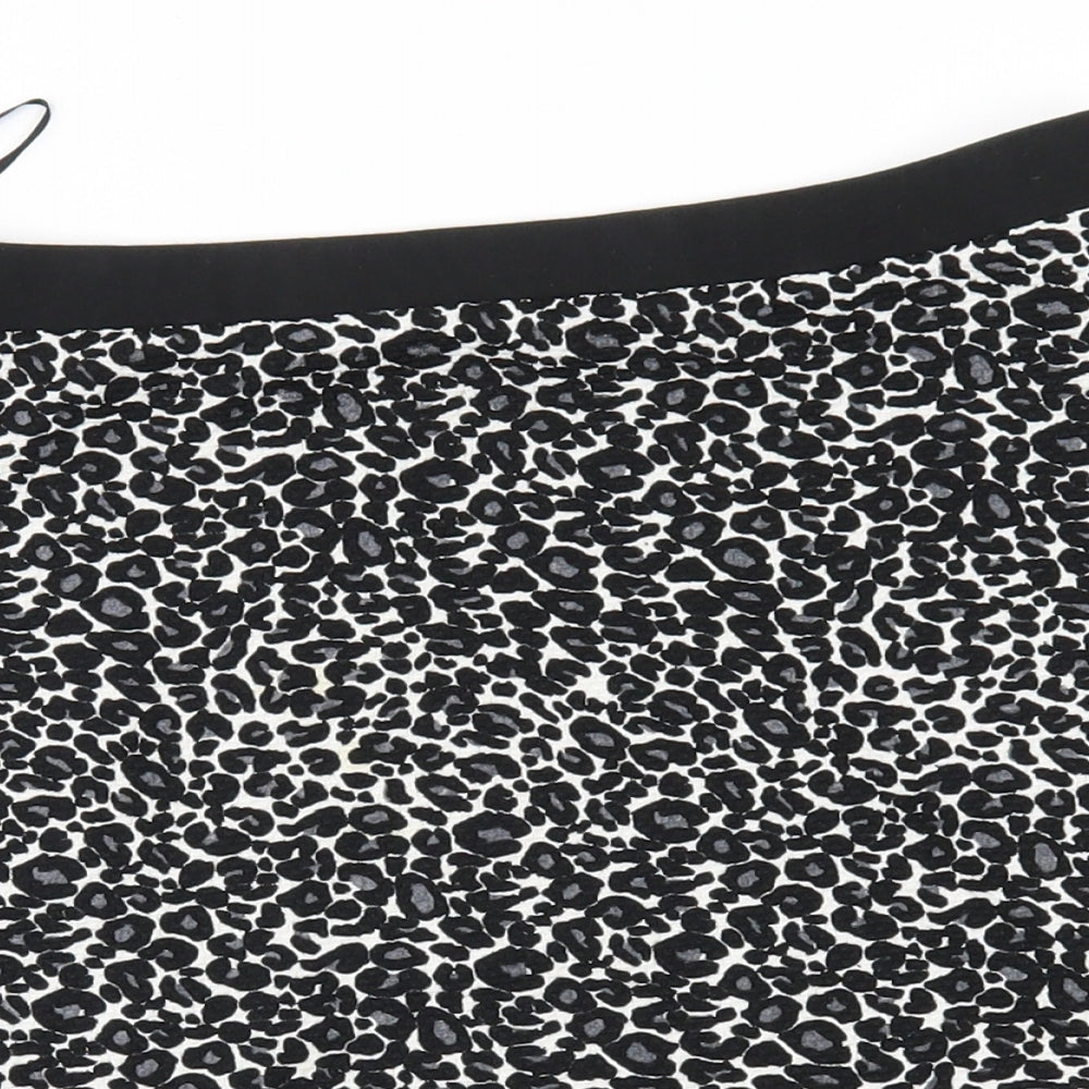 George Womens Black Animal Print  A-Line Skirt Size 10