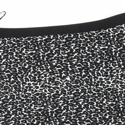 George Womens Black Animal Print  A-Line Skirt Size 10