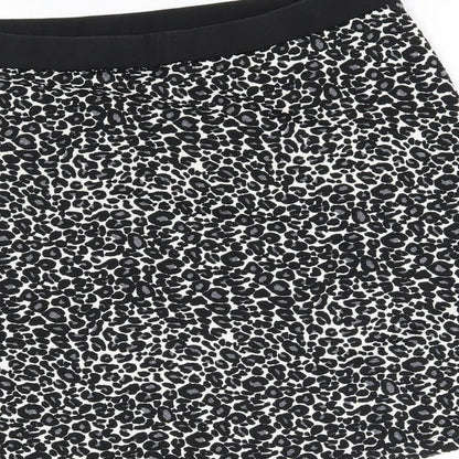 George Womens Black Animal Print  A-Line Skirt Size 10