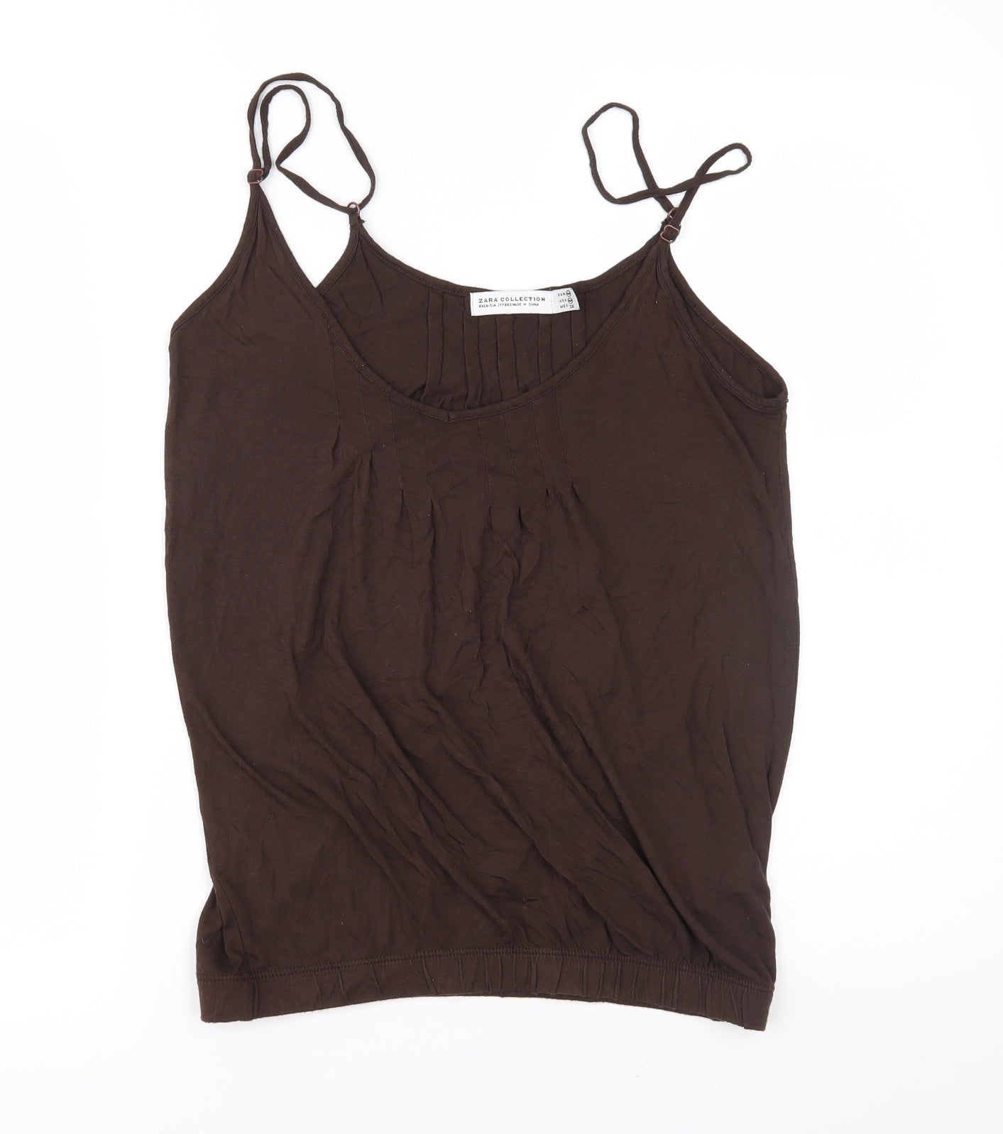 Womens UK Size M Zara Brown Basic Tank