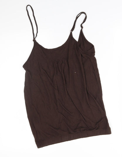 Womens UK Size M Zara Brown Basic Tank