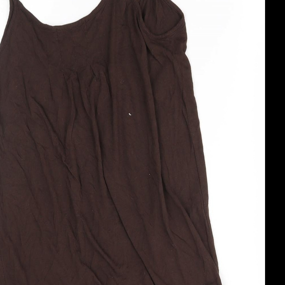 Womens UK Size M Zara Brown Basic Tank