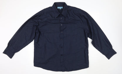 Mens UK Size XL greenwoods Blue  Button-Up Long Sleeve Casual Shirt