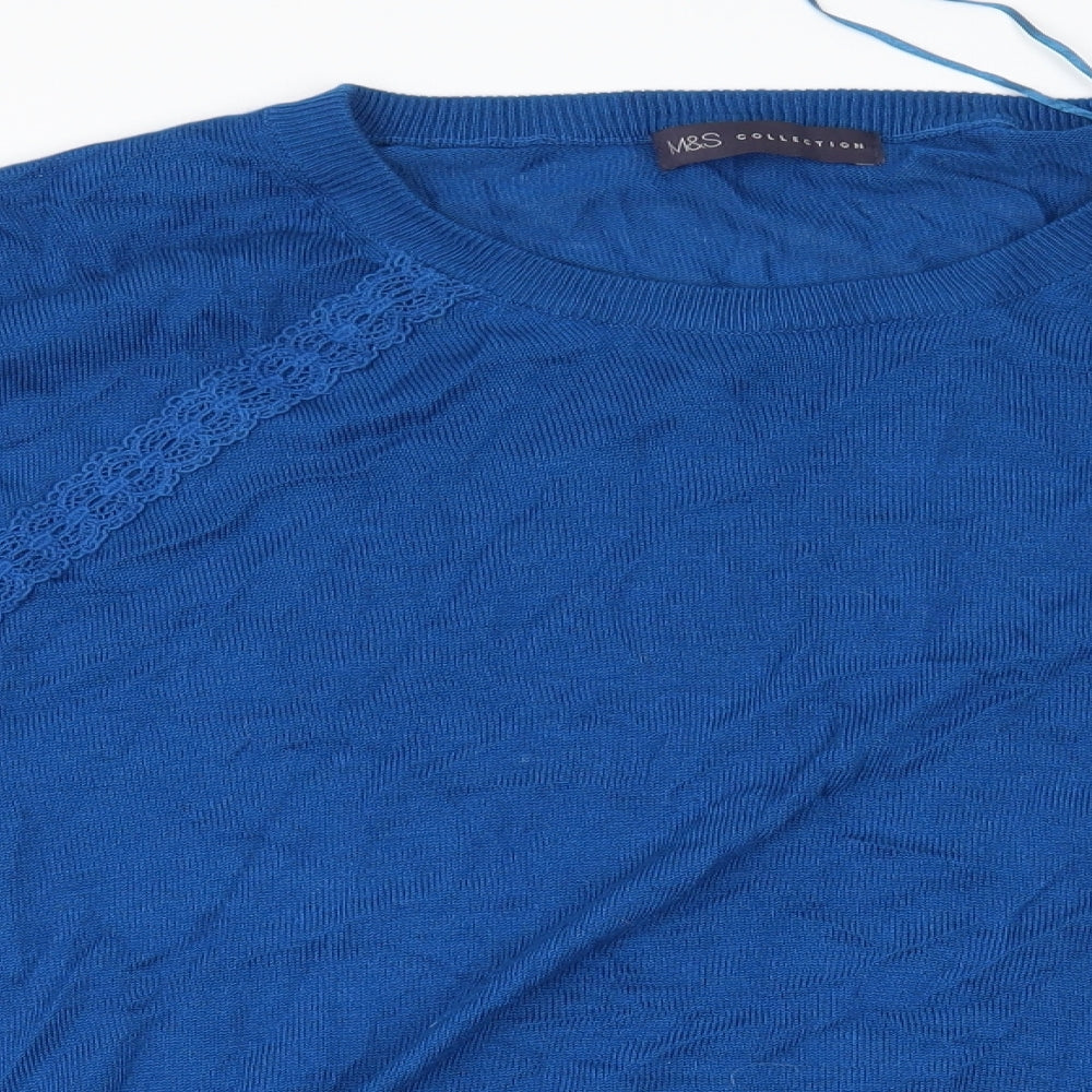 Womens UK Size XL M&S Blue Pullover Jumper