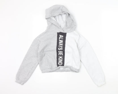 Primark Girls Grey   Pullover Hoodie Size 7-8 Years  - always be kind