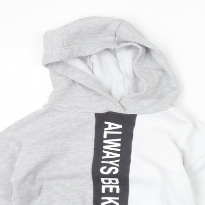 Primark Girls Grey   Pullover Hoodie Size 7-8 Years  - always be kind