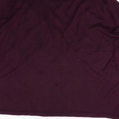 BM Collection Womens Purple  Knit Pullover Jumper Size M