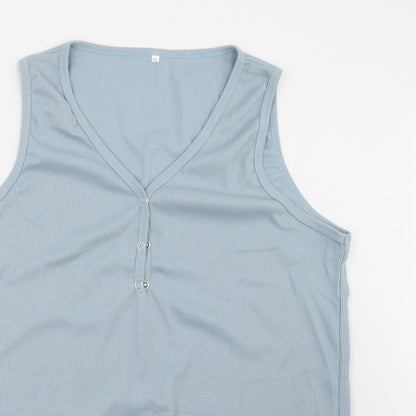 Womens UK Size  Preworn Blue Basic Tank
