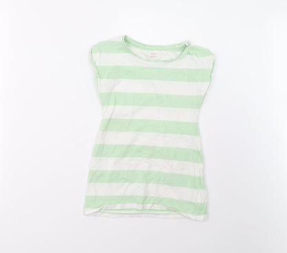 John Lewis Girls Green Striped  Basic T-Shirt Size 10 Years